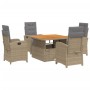 Set comedor de jardín 5 pzas con cojines ratán sintético beige de , Conjuntos de jardín - Ref: Foro24-3277366, Precio: 812,71...