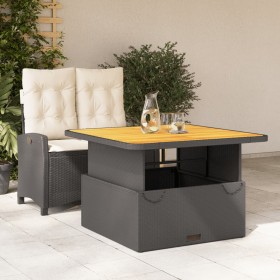 2-teiliges Garten-Esszimmer-Set mit Kissen synthetisches Rattan schwarz von , Gartensets - Ref: Foro24-3277379, Preis: 343,99...