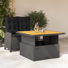 2-teiliges Garten-Esszimmer-Set mit Kissen synthetisches Rattan schwarz von , Gartensets - Ref: Foro24-3277391, Preis: 344,22...