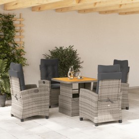 5-piece garden dining set with gray synthetic rattan cushions by , Garden sets - Ref: Foro24-3277398, Price: 708,60 €, Discou...