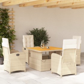 Set comedor de jardín 5 pzas con cojines ratán sintético beige de , Conjuntos de jardín - Ref: Foro24-3277353, Precio: 739,99...