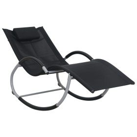 Lounger with black textilene pillow by vidaXL, Loungers - Ref: Foro24-47788, Price: 110,13 €, Discount: %