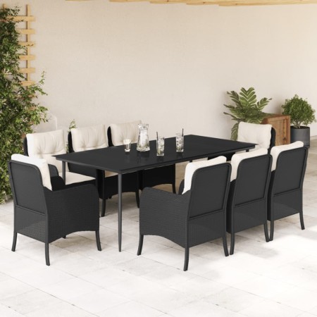 9-piece garden dining set with black synthetic rattan cushions by , Garden sets - Ref: Foro24-3211912, Price: 882,36 €, Disco...