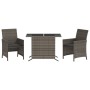 Garden chairs and table with cushions 3 pieces gray PE rattan by , Garden sets - Ref: Foro24-365119, Price: 210,00 €, Discoun...