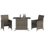 Garden chairs and table with cushions 3 pieces gray PE rattan by , Garden sets - Ref: Foro24-365119, Price: 210,00 €, Discoun...