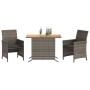 Garden chairs and table with cushions 3 pieces gray PE rattan by , Garden sets - Ref: Foro24-365125, Price: 196,43 €, Discoun...