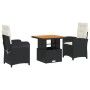 Set comedor de jardín 3 pzas con cojines ratán sintético negro de , Conjuntos de jardín - Ref: Foro24-3277313, Precio: 319,34...