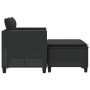 Garden sofa for 2 people with canopy and black PE rattan stools by , Outdoor sofas - Ref: Foro24-365791, Price: 278,99 €, Dis...