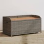 Acacia wood and grey PE rattan storage bench 100x50x52 cm by , garden benches - Ref: Foro24-365950, Price: 138,86 €, Discount: %