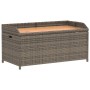 Banco con almacenaje madera acacia ratán PE gris 100x50x52 cm de , Bancos de jardín - Ref: Foro24-365950, Precio: 138,86 €, D...