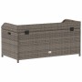 Banco con almacenaje madera acacia ratán PE gris 100x50x52 cm de , Bancos de jardín - Ref: Foro24-365950, Precio: 138,86 €, D...