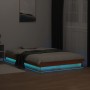 Estructura de cama LED madera maciza pino marrón cera 140x200cm de , Camas y somieres - Ref: Foro24-844414, Precio: 131,44 €,...