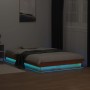 Estructura de cama LED madera maciza pino marrón cera 120x190cm de , Camas y somieres - Ref: Foro24-844421, Precio: 121,83 €,...