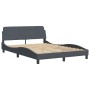 Bed frame with dark gray velvet headboard 140x190 cm by , Beds and slatted bases - Ref: Foro24-373173, Price: 135,35 €, Disco...