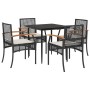 5-teiliges Gartenmöbel-Set mit Kissen synthetisches Rattan schwarz von , Gartensets - Ref: Foro24-3213597, Preis: 317,70 €, R...