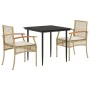 Set comedor de jardín 3 pzas con cojines ratán sintético beige de , Conjuntos de jardín - Ref: Foro24-3213624, Precio: 244,99...