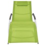 Aluminum sun lounger with green textilene cushion by vidaXL, Loungers - Ref: Foro24-47780, Price: 99,63 €, Discount: %