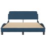 Bed frame with blue fabric headboard 140x190 cm by , Beds and slatted bases - Ref: Foro24-373171, Price: 167,46 €, Discount: %