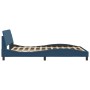 Estructura de cama con cabecero de tela azul 140x190 cm de , Camas y somieres - Ref: Foro24-373171, Precio: 167,46 €, Descuen...