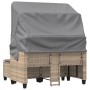 Garden sofa for 2 people with canopy and beige PE rattan stools by , Outdoor sofas - Ref: Foro24-365785, Price: 393,37 €, Dis...