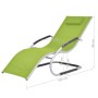 Aluminum sun lounger with green textilene cushion by vidaXL, Loungers - Ref: Foro24-47780, Price: 99,63 €, Discount: %