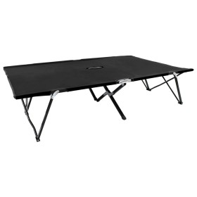 Black steel folding double lounger by vidaXL, Loungers - Ref: Foro24-47760, Price: 110,61 €, Discount: %