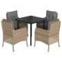 Set comedor de jardín 5 pzas con cojines ratán sintético beige de , Conjuntos de jardín - Ref: Foro24-3211984, Precio: 465,87...