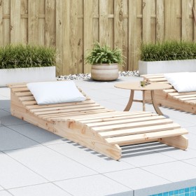 Solid pine wood sun lounger 205x60x31.5 cm by , Loungers - Ref: Foro24-832572, Price: 93,99 €, Discount: %