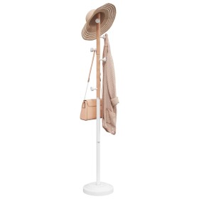 White powder-coated iron coat rack, 177 cm by , Hat and coat racks - Ref: Foro24-377086, Price: 30,29 €, Discount: %