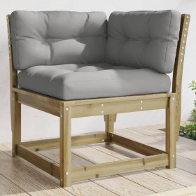 Corner garden sofa and cushions made of impregnated wood, 73x73x78 cm by , Outdoor sofas - Ref: Foro24-844688, Price: 89,99 €...