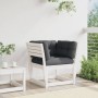 Garden sofa with armrests, cushions, and solid white pine wood. by , Outdoor sofas - Ref: Foro24-844695, Price: 106,93 €, Dis...