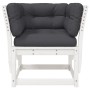 Garden sofa with armrests, cushions, and solid white pine wood. by , Outdoor sofas - Ref: Foro24-844695, Price: 106,93 €, Dis...