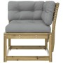 Corner garden sofa and cushions made of impregnated wood, 73x73x78 cm by , Outdoor sofas - Ref: Foro24-844688, Price: 90,15 €...