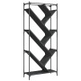 Engineered wood and black metal shelf 79x30x180 cm by , Bookcases and shelves - Ref: Foro24-845431, Price: 101,99 €, Discount: %