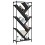 Engineered wood and black metal shelf 79x30x180 cm by , Bookcases and shelves - Ref: Foro24-845431, Price: 101,99 €, Discount: %