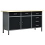 Black steel workbench 160x60x85 cm by vidaXL, Work tables - Ref: Foro24-145348, Price: 512,99 €, Discount: %