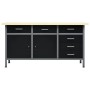 Black steel workbench 160x60x85 cm by vidaXL, Work tables - Ref: Foro24-145348, Price: 512,99 €, Discount: %