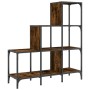 Engineered wood and smoked oak metal shelf 92x30x102 cm by , Bookcases and shelves - Ref: Foro24-845438, Price: 65,73 €, Disc...