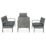 5-piece garden furniture set and gray synthetic rattan cushions by vidaXL, Garden sets - Ref: Foro24-45790, Price: 310,20 €, ...