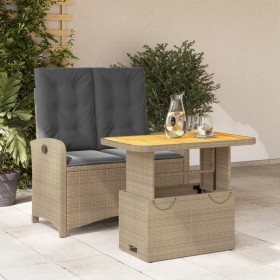 2-teiliges Garten-Esszimmer-Set mit Kissen synthetisches Rattan beige von , Gartensets - Ref: Foro24-3277370, Preis: 291,99 €...