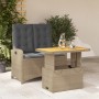 2-teiliges Garten-Esszimmer-Set mit Kissen synthetisches Rattan beige von , Gartensets - Ref: Foro24-3277370, Preis: 291,03 €...