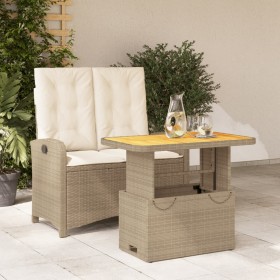 Garden dining set 2 pieces with beige synthetic rattan cushions by , Garden sets - Ref: Foro24-3277358, Price: 291,99 €, Disc...