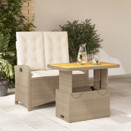 Garden dining set 2 pieces with beige synthetic rattan cushions by , Garden sets - Ref: Foro24-3277358, Price: 291,03 €, Disc...