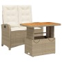 Set comedor de jardín 2 pzas con cojines ratán sintético beige de , Conjuntos de jardín - Ref: Foro24-3277358, Precio: 291,03...