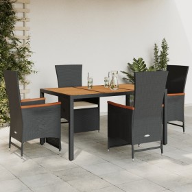 5-teiliges Gartenmöbel-Set mit Kissen synthetisches Rattan schwarz von , Gartensets - Ref: Foro24-3277510, Preis: 612,97 €, R...