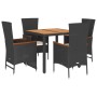 Set de muebles jardín 5 pzas con cojines ratán sintético negro de , Conjuntos de jardín - Ref: Foro24-3277506, Precio: 482,17...