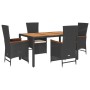 Set de muebles jardín 5 pzas con cojines ratán sintético negro de , Conjuntos de jardín - Ref: Foro24-3277510, Precio: 612,97...