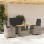 4-piece garden dining set with gray PE rattan cushions by , Garden sets - Ref: Foro24-3277347, Price: 582,13 €, Discount: %