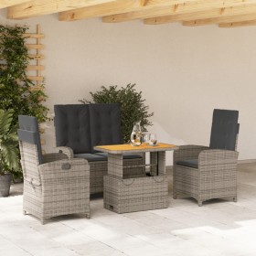 4-teiliges Garten-Esszimmerset mit grauen PE-Rattankissen von , Gartensets - Ref: Foro24-3277347, Preis: 581,11 €, Rabatt: %