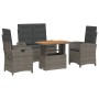 4-piece garden dining set with gray PE rattan cushions by , Garden sets - Ref: Foro24-3277347, Price: 582,13 €, Discount: %